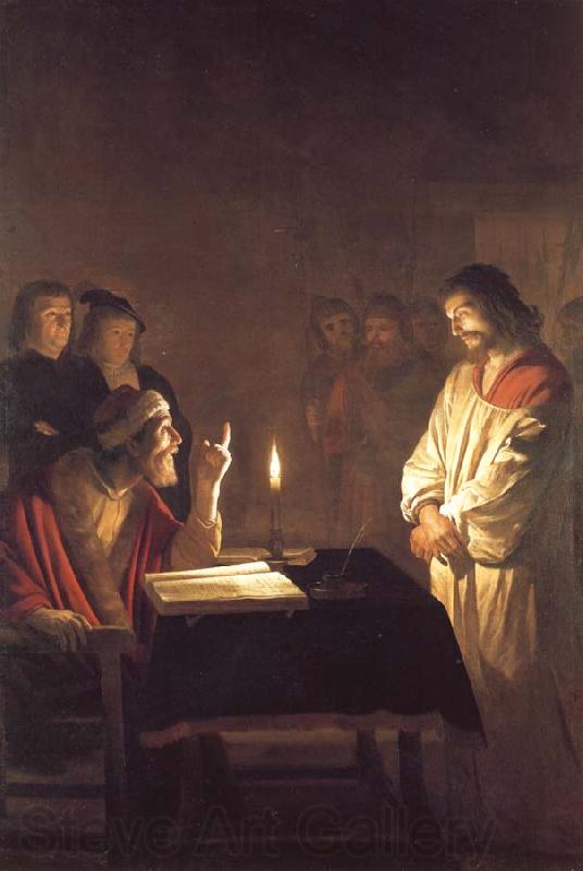 Gerrit van Honthorst Christ Before the High Priest Norge oil painting art